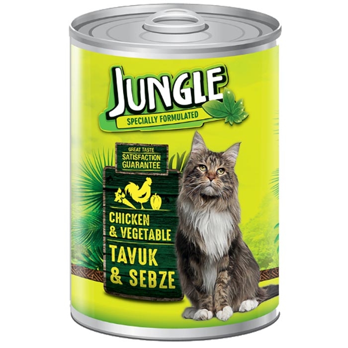 Jungle Cat Cans 415 gr Chicken-Vegetable (24Pcs)