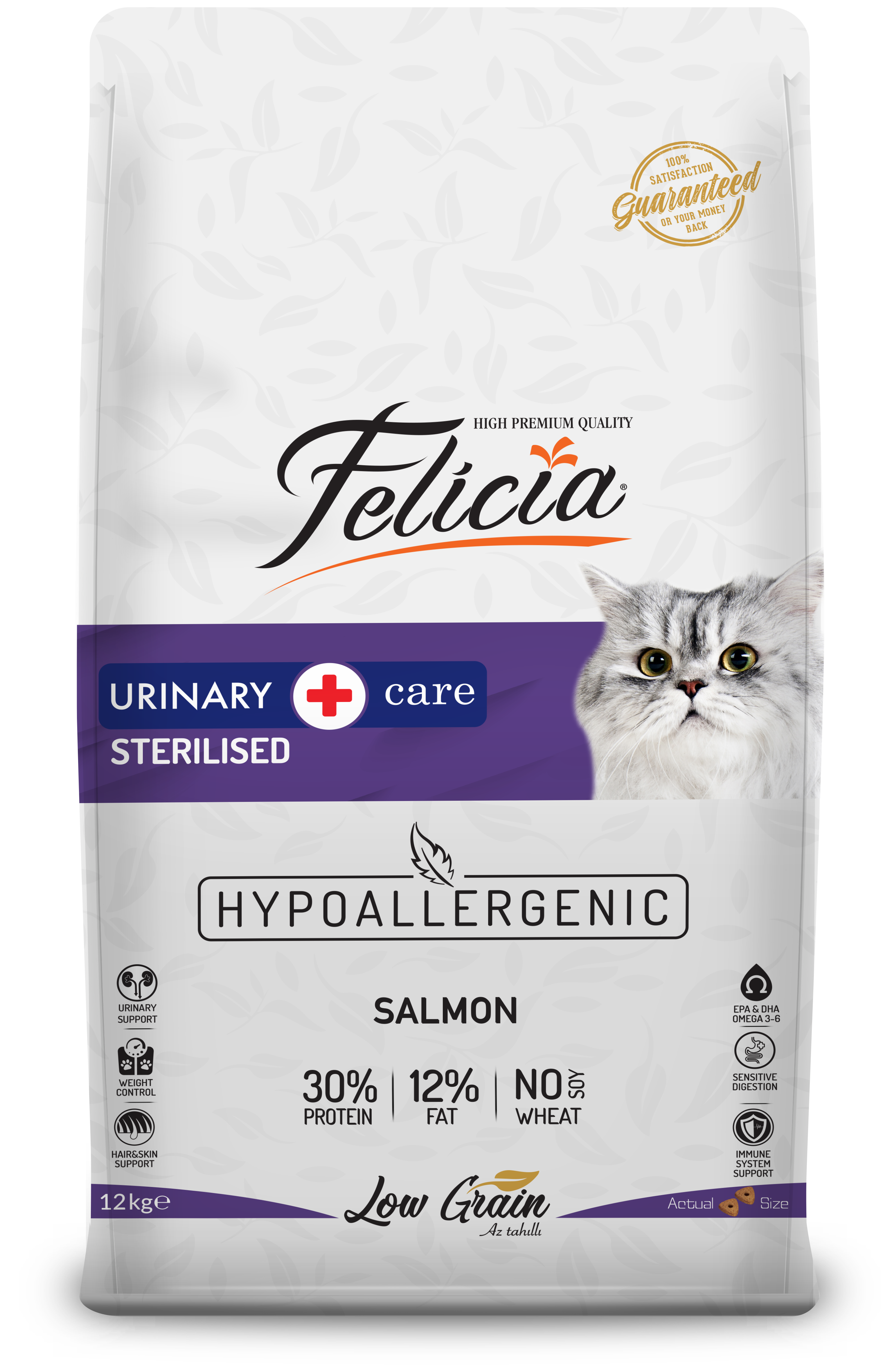 Felicia Low Grain Sterilesed Cat Food With Salmon 12 kg