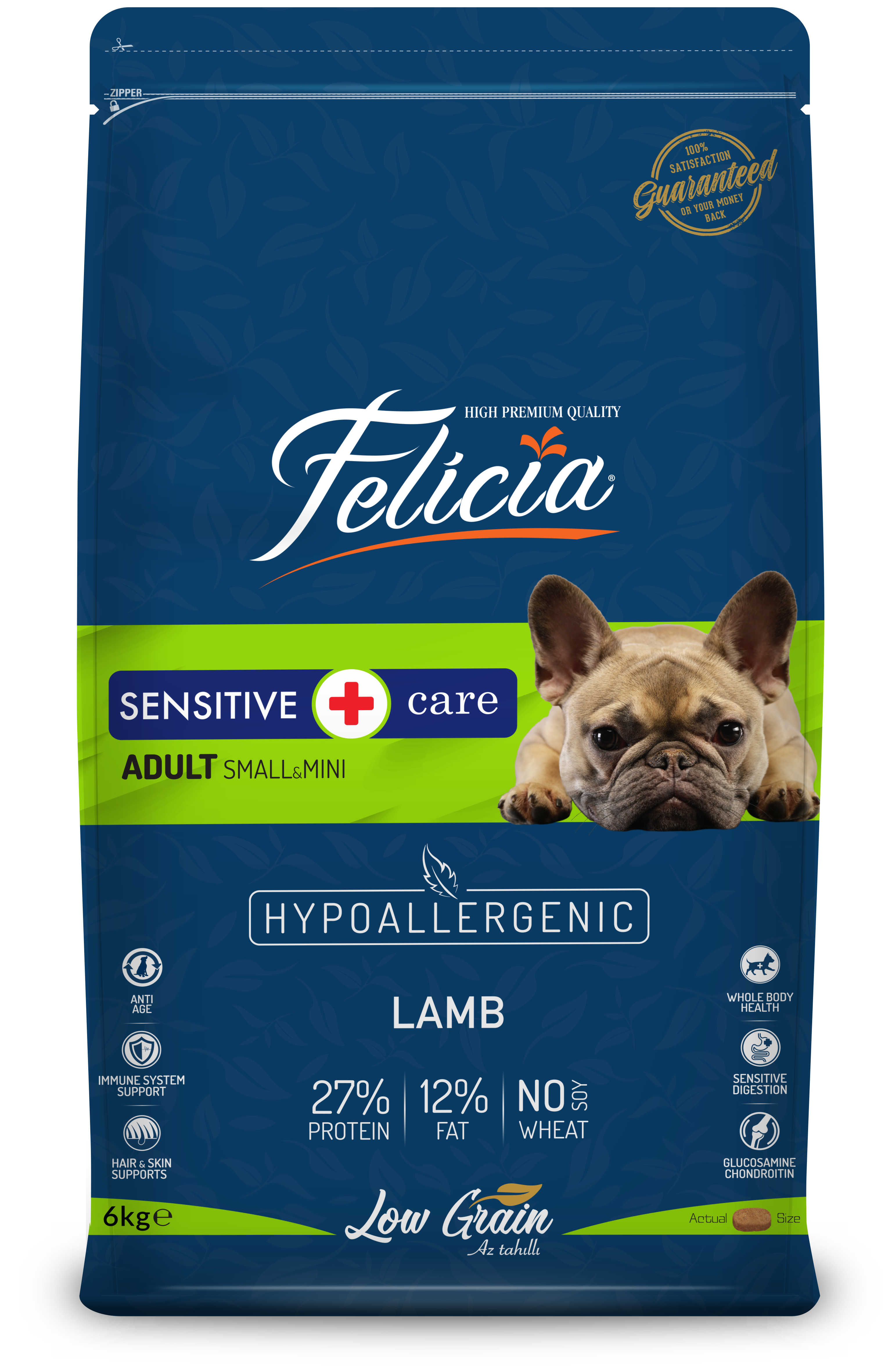 Felicia Low Grain Adult Dog  Small-Mini Dog Food With Lamb 6 kg