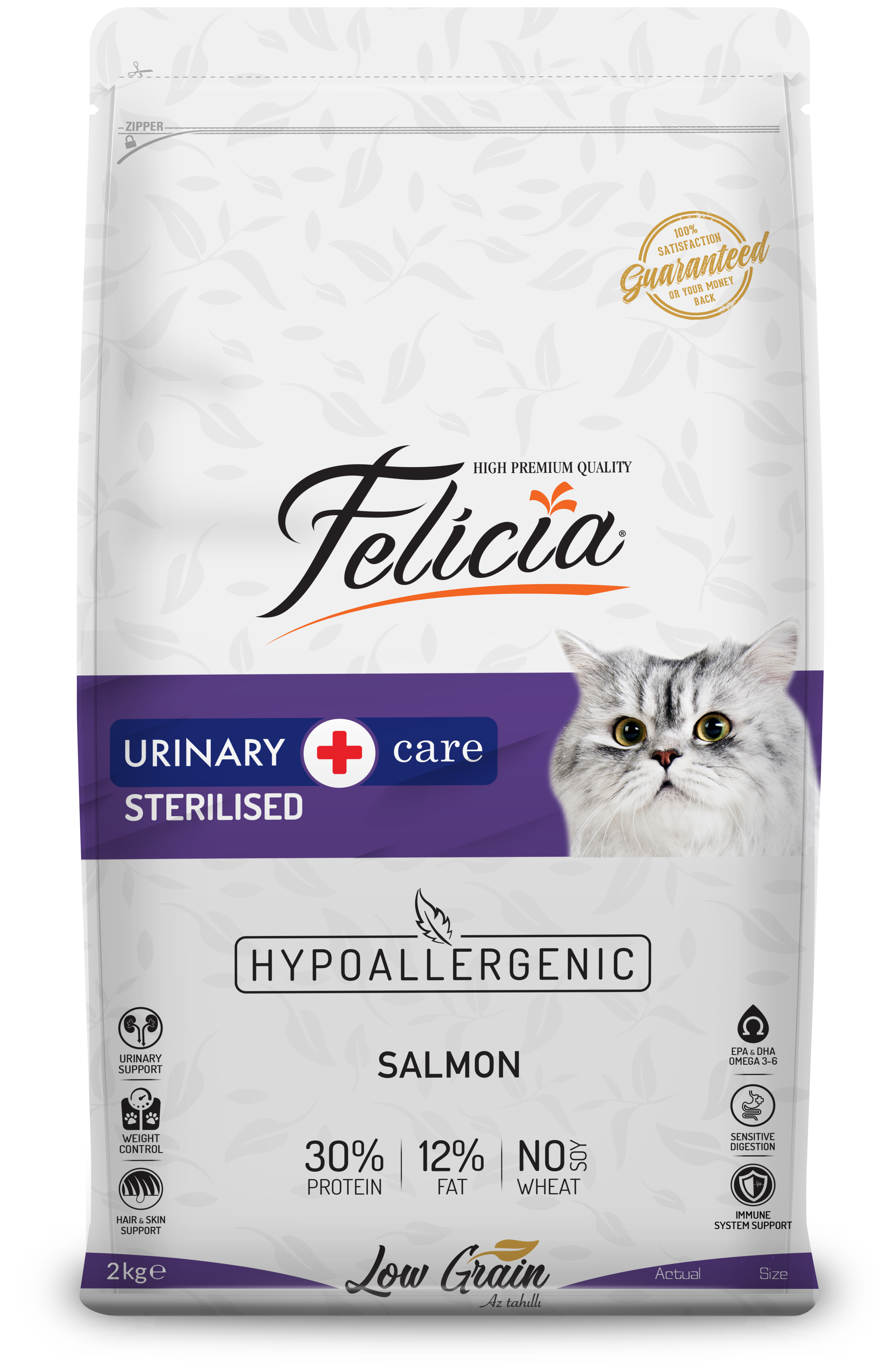Felicia Low Grain Sterilesed Cat Food With Salmon 2 kg